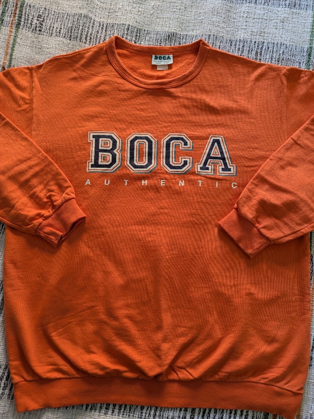 90's Boca Authentic Orange Heavy Knit Sweater (Like New)